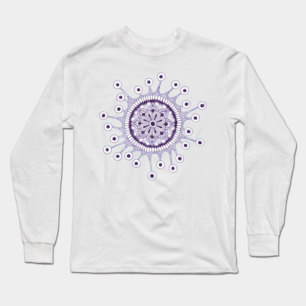 Virus Mandala (purple) Long Sleeve T-Shirt by calenbundalas